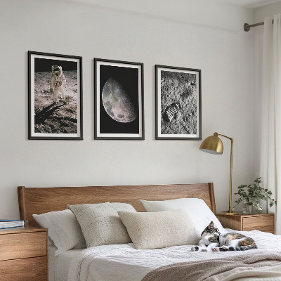 Wall art set Astronaut Moon photo