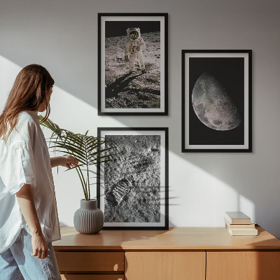 Wall art set Astronaut Moon photo