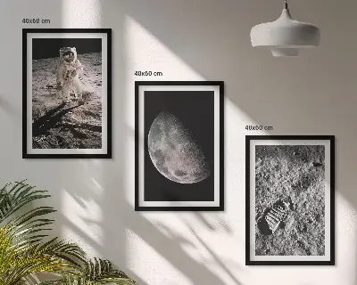 Astronaut moon photo wall art set set of wall art prints