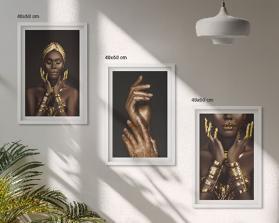 Three-piece wall art piece Portraits of African women