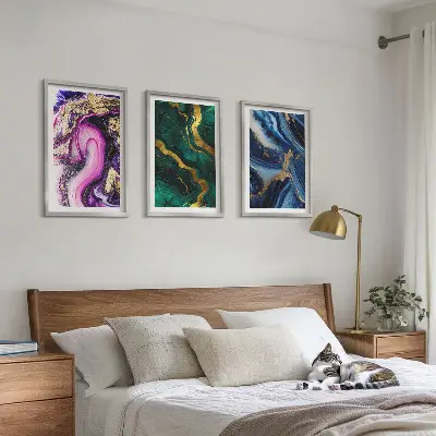 Abstract rose green patterns wall art set set of abstract green rose pattern wall art