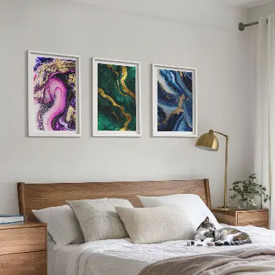 Abstract rose green patterns wall art set set of abstract green rose pattern wall art