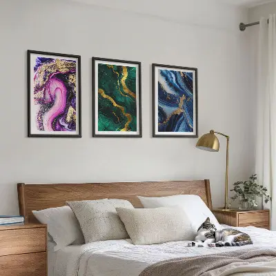 Abstract rose green patterns wall art set set of abstract green rose pattern wall art