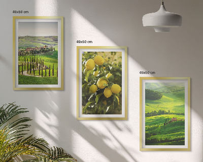 Wall art set Italian citrus and hills