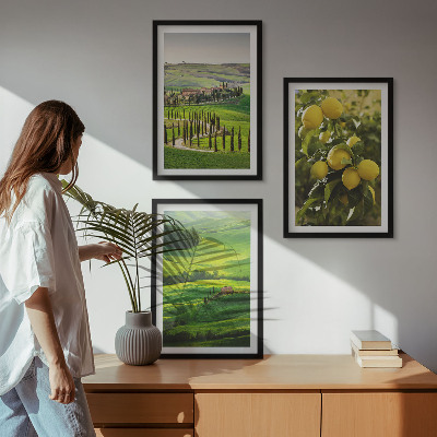 Wall art set Italian citrus and hills