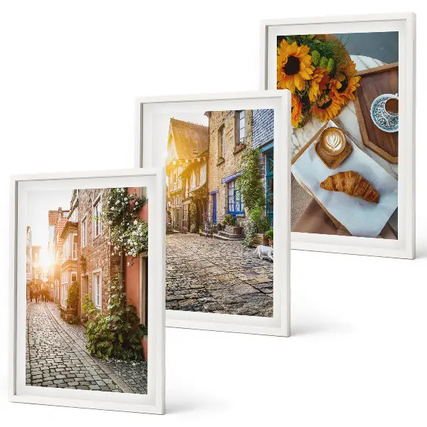 Wall art set streets coffee sunflowers design