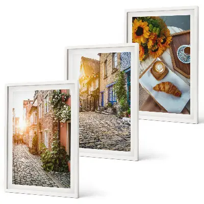 Wall art set streets coffee sunflowers design