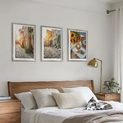 Wall art set streets coffee sunflowers design