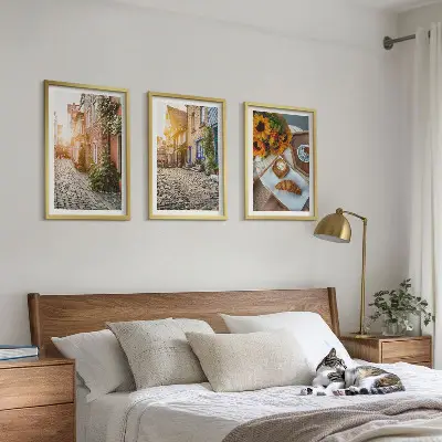 Wall art set streets coffee sunflowers design