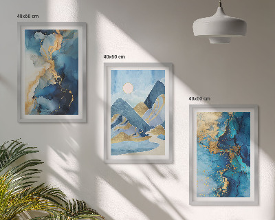 Wall art set Blue Mountains Abstract Patterns