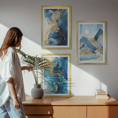 Wall art set Blue Mountains Abstract Patterns