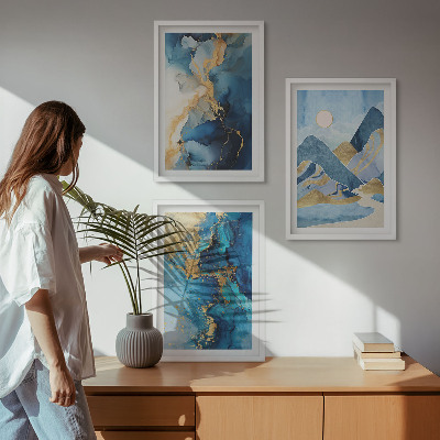 Wall art set Blue Mountains Abstract Patterns