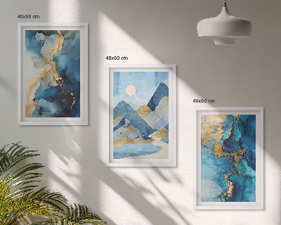 Wall art set Blue Mountains Abstract Patterns