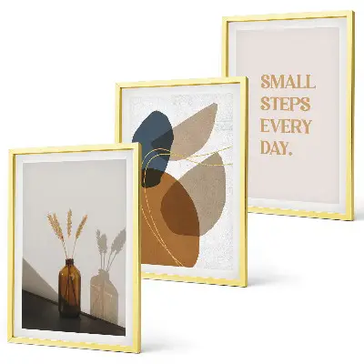 Abstract shapes set three-piece wall art