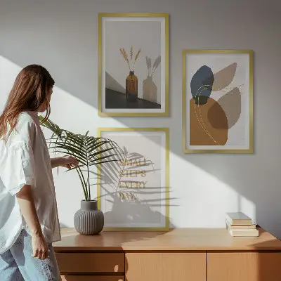 Three-piece wall art piece Abstract shapes set