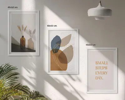 Three-piece wall art piece Abstract shapes set