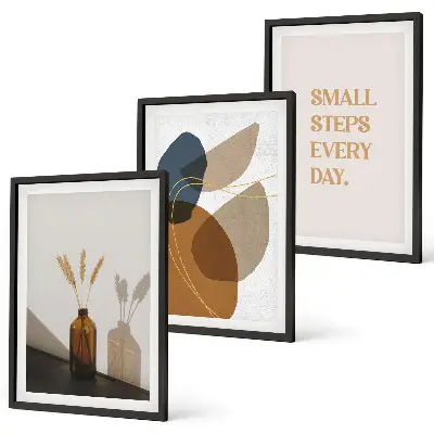 Three-piece wall art piece Abstract shapes set