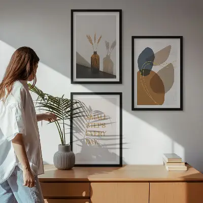 Three-piece wall art piece Abstract shapes set