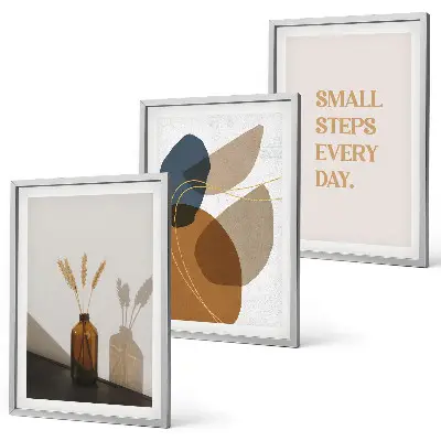 Abstract shapes set three-piece wall art