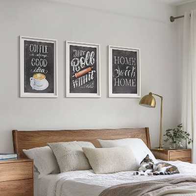 Wall art set Coffee roller home warmth