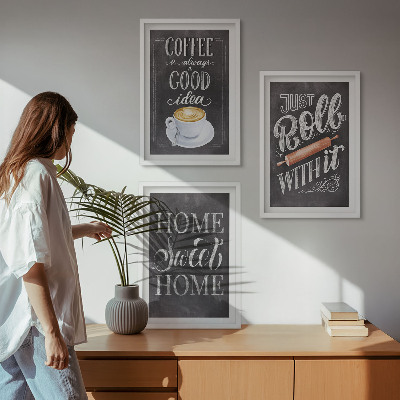 Wall art set Coffee roller home warmth