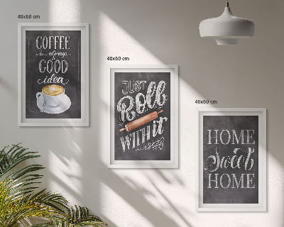 Wall art set Coffee roller home warmth