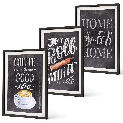 Wall art set Coffee roller home warmth