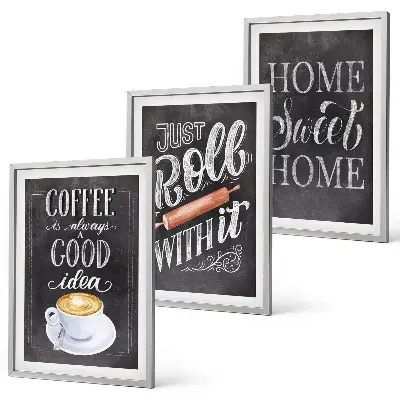 Coffee wall art set cozy home warmth theme