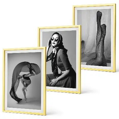 Three-piece wall art piece Black and white portraits of women