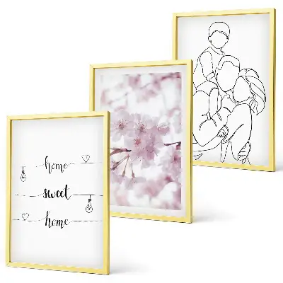Minimalist floral wall art set of 3 framed pieces