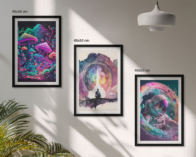 Three-piece wall art piece Colorful fantasy art illustrations