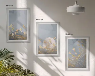 Wall art set Birds flying in the sky