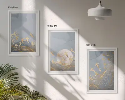 Wall art set Birds flying in the sky