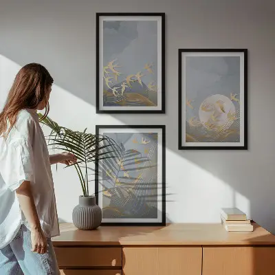 Birds in the sky wall art set set of wall art