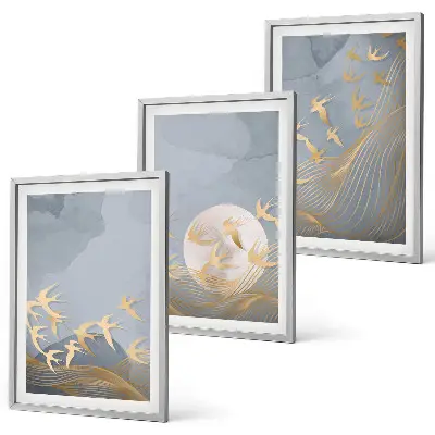 Wall art set Birds flying in the sky