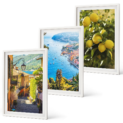 Wall art set Seaside streets, sea of ​​lemons