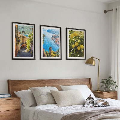 Wall art set Seaside streets, sea of ​​lemons