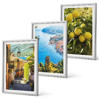 Wall art set seaside streets and sea of lemons design