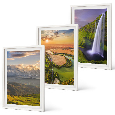 Wall art set Mountain rivers waterfalls nature