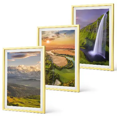 Wall art set featuring mountain rivers and waterfalls