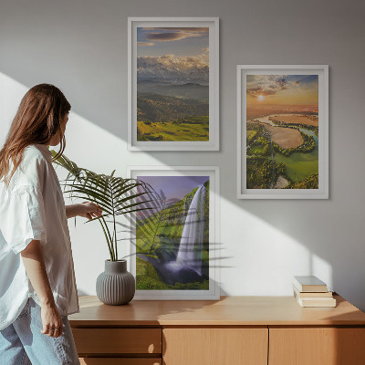 Wall art set Mountain rivers waterfalls nature