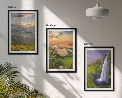 Wall art set Mountain rivers waterfalls nature