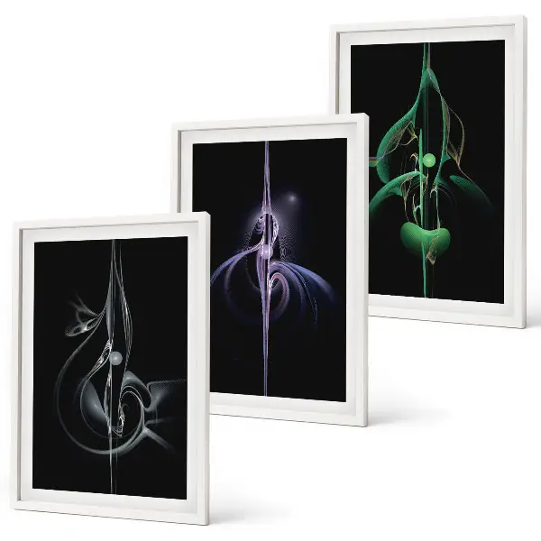 Wall art set Abstract black color patterns