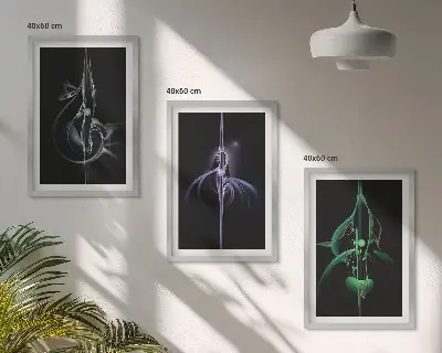 Wall art set Abstract black color patterns