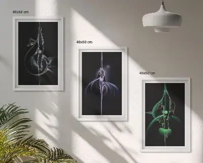 Wall art set Abstract black color patterns
