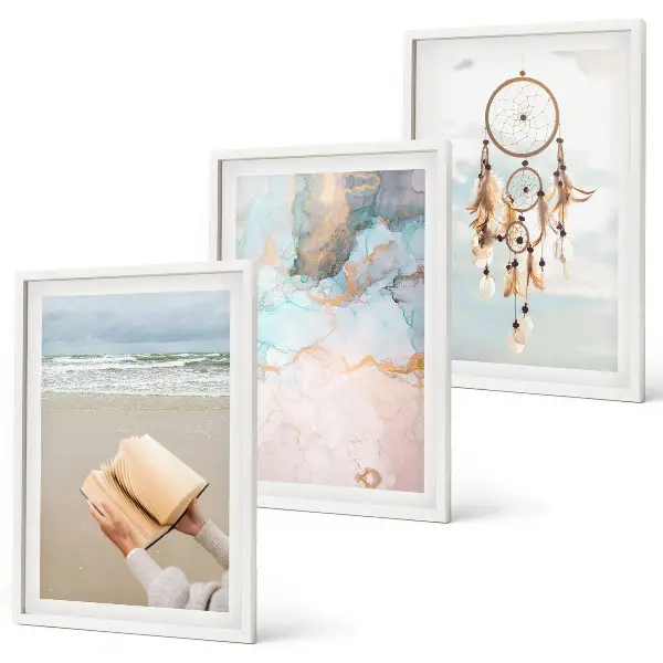 Abstract sea boho wall art set book style prints