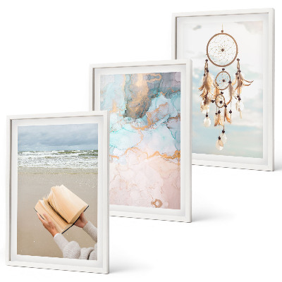 Wall art set Abstract sea boho book