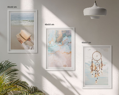 Wall art set Abstract sea boho book