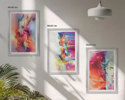 Wall art set Colorful abstractions of form