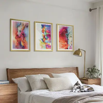 Wall art set Colorful abstractions of form